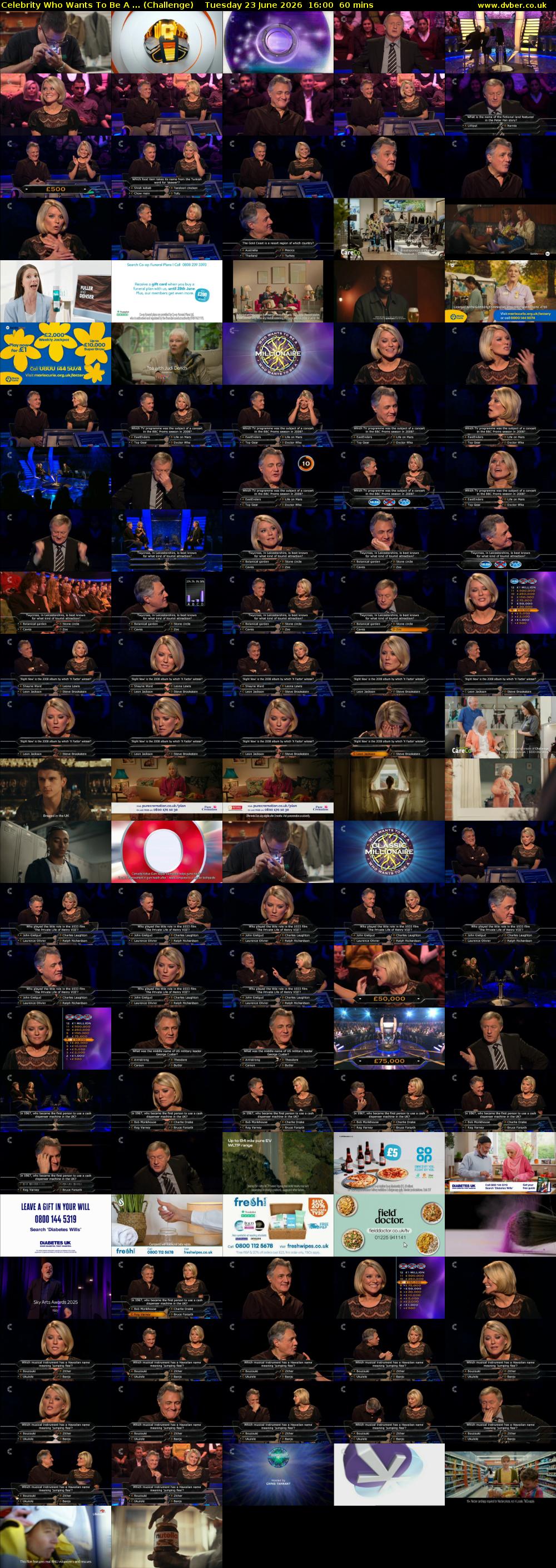 Celebrity Who Wants To Be A ... (Challenge) Tuesday 23 June 2026 16:00 - 17:00