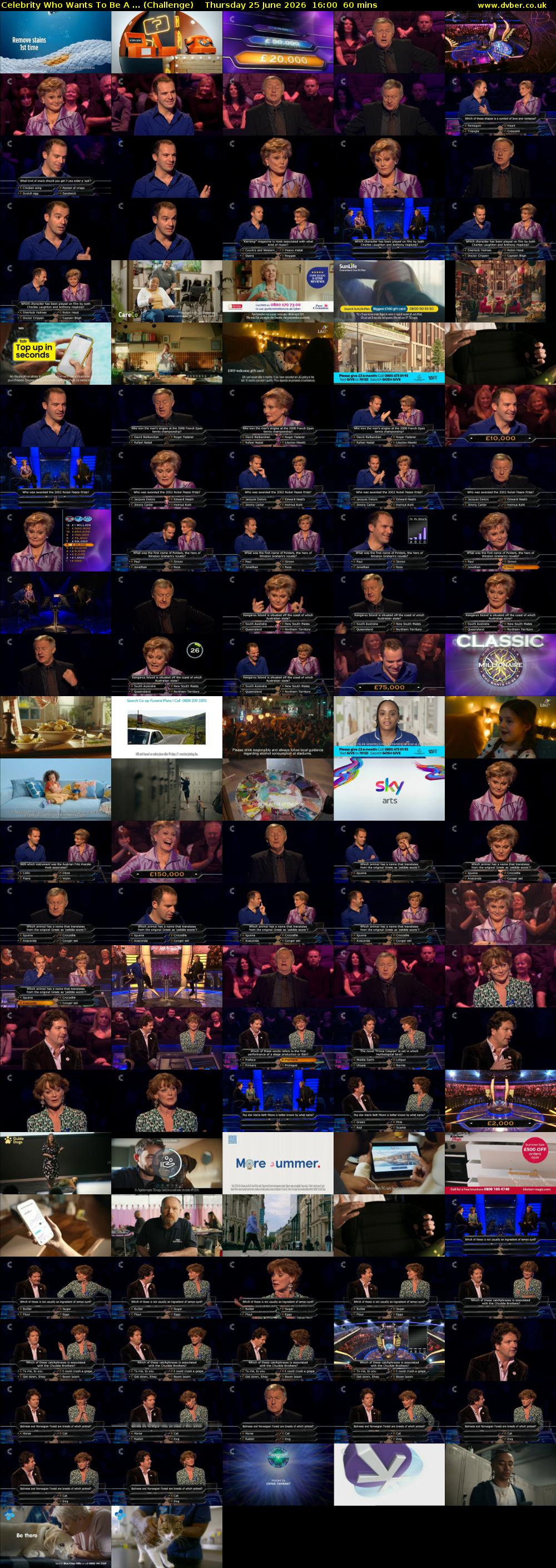 Celebrity Who Wants To Be A ... (Challenge) Thursday 25 June 2026 16:00 - 17:00
