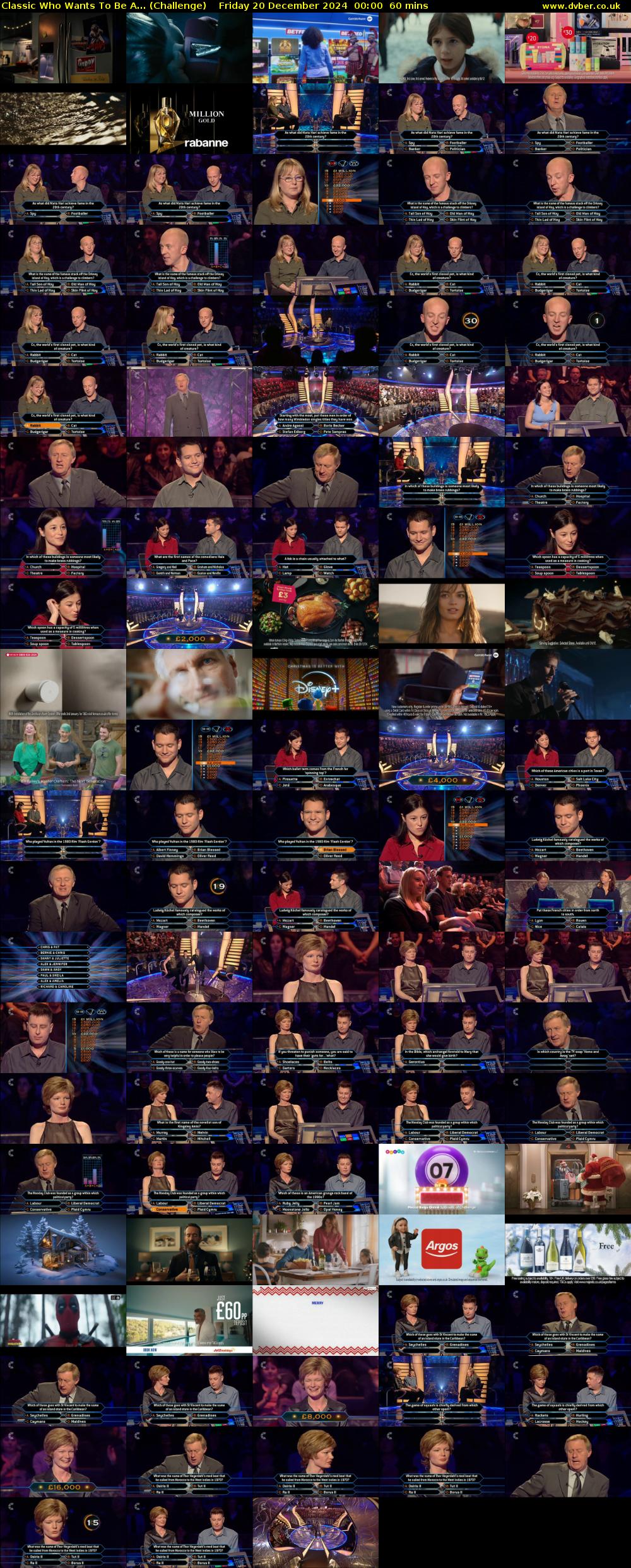 Classic Who Wants To Be A... (Challenge) Friday 20 December 2024 00:00 - 01:00