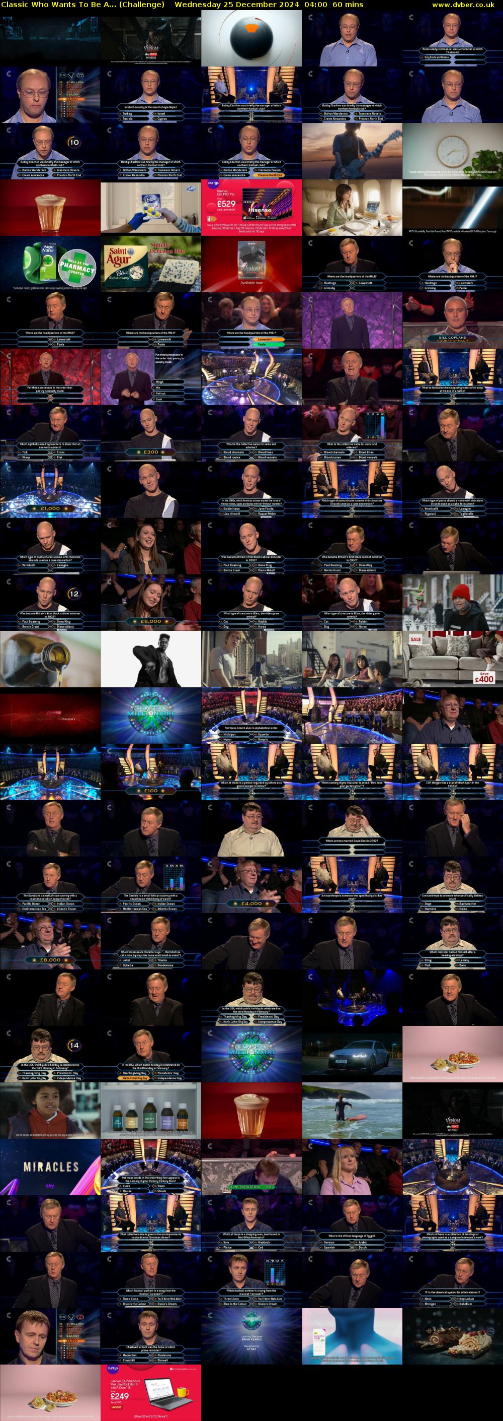 Classic Who Wants To Be A... (Challenge) Wednesday 25 December 2024 04:00 - 05:00