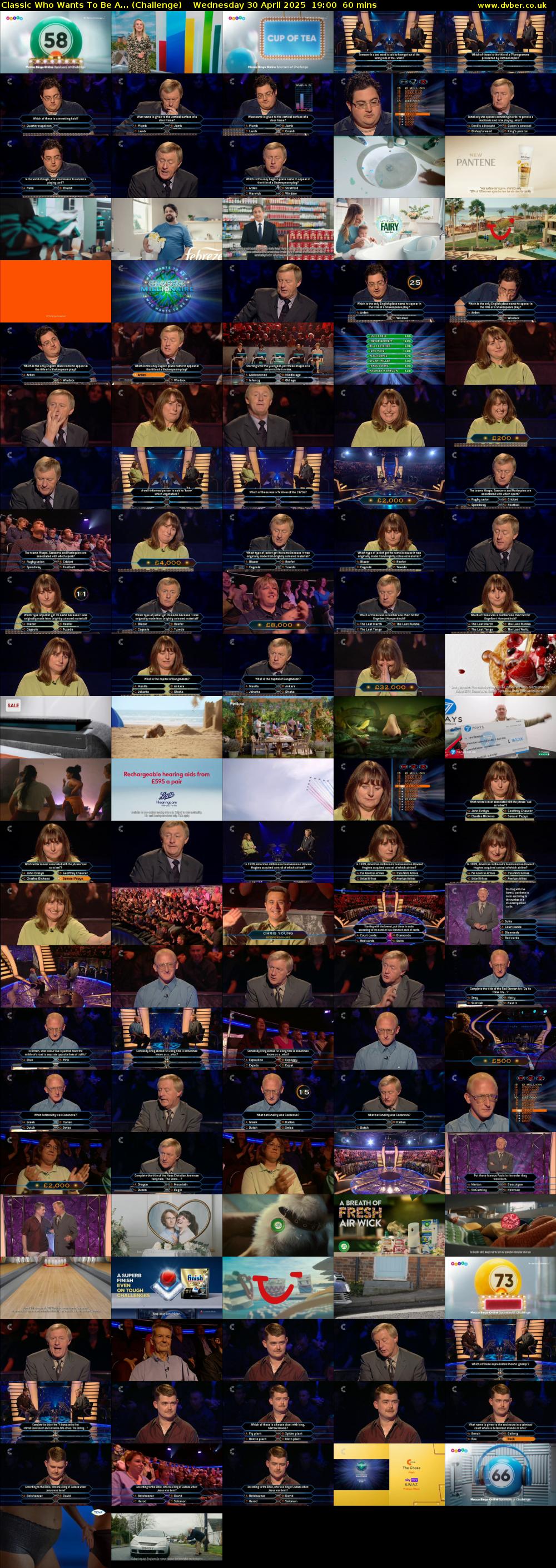 Classic Who Wants To Be A... (Challenge) Wednesday 30 April 2025 19:00 - 20:00