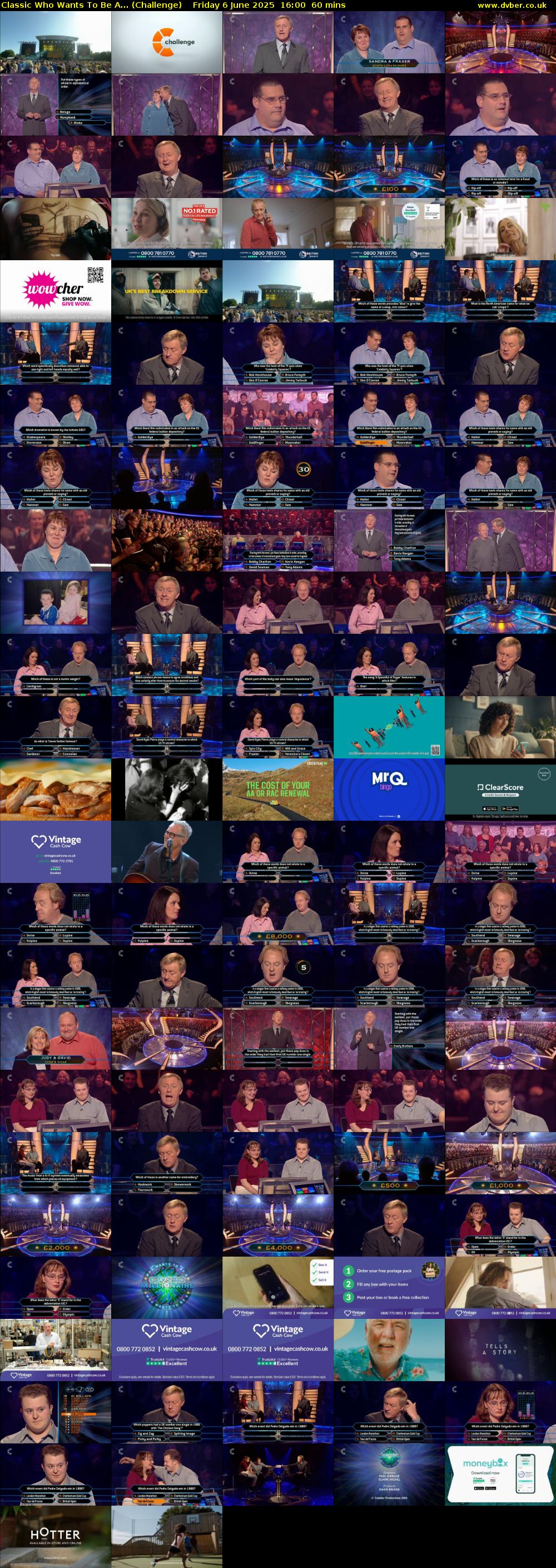Classic Who Wants To Be A... (Challenge) Friday 6 June 2025 16:00 - 17:00