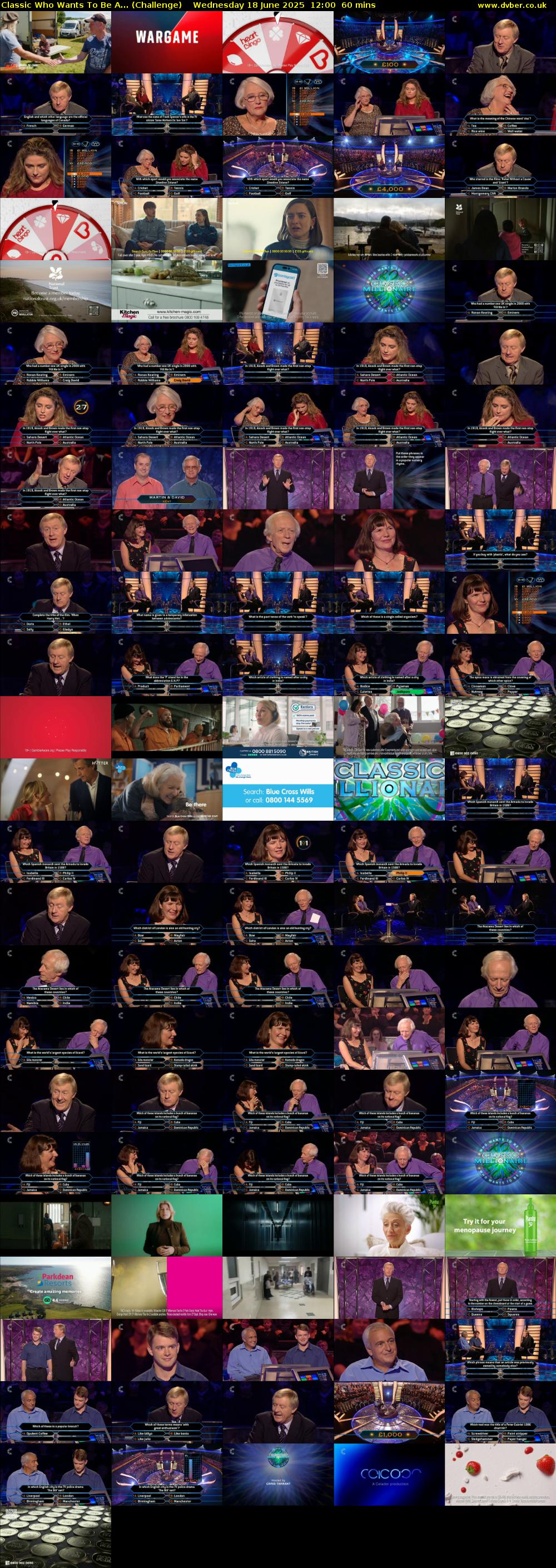 Classic Who Wants To Be A... (Challenge) Wednesday 18 June 2025 12:00 - 13:00