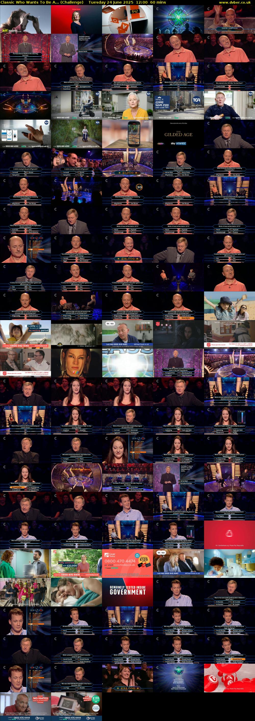 Classic Who Wants To Be A... (Challenge) Tuesday 24 June 2025 12:00 - 13:00