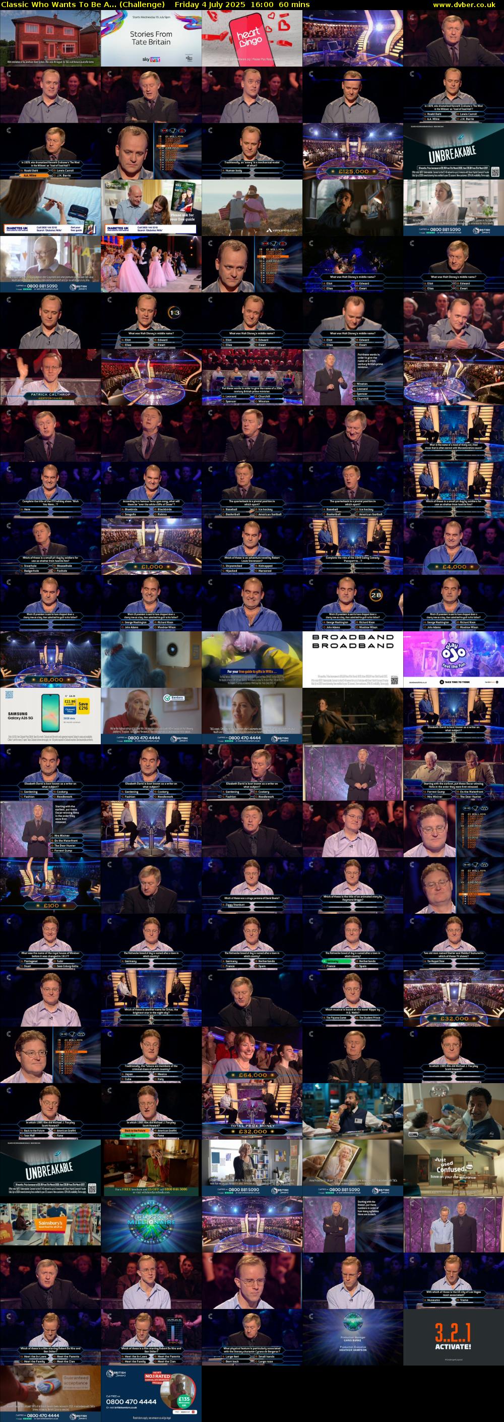 Classic Who Wants To Be A... (Challenge) Friday 4 July 2025 16:00 - 17:00