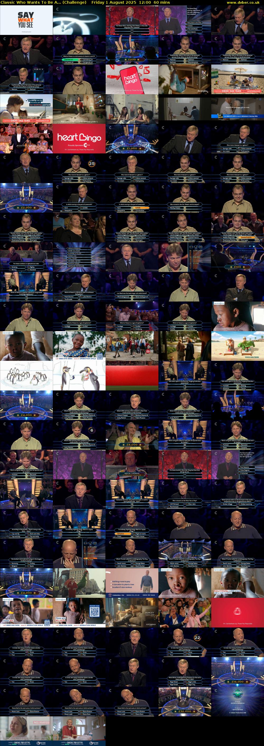 Classic Who Wants To Be A... (Challenge) Friday 1 August 2025 12:00 - 13:00