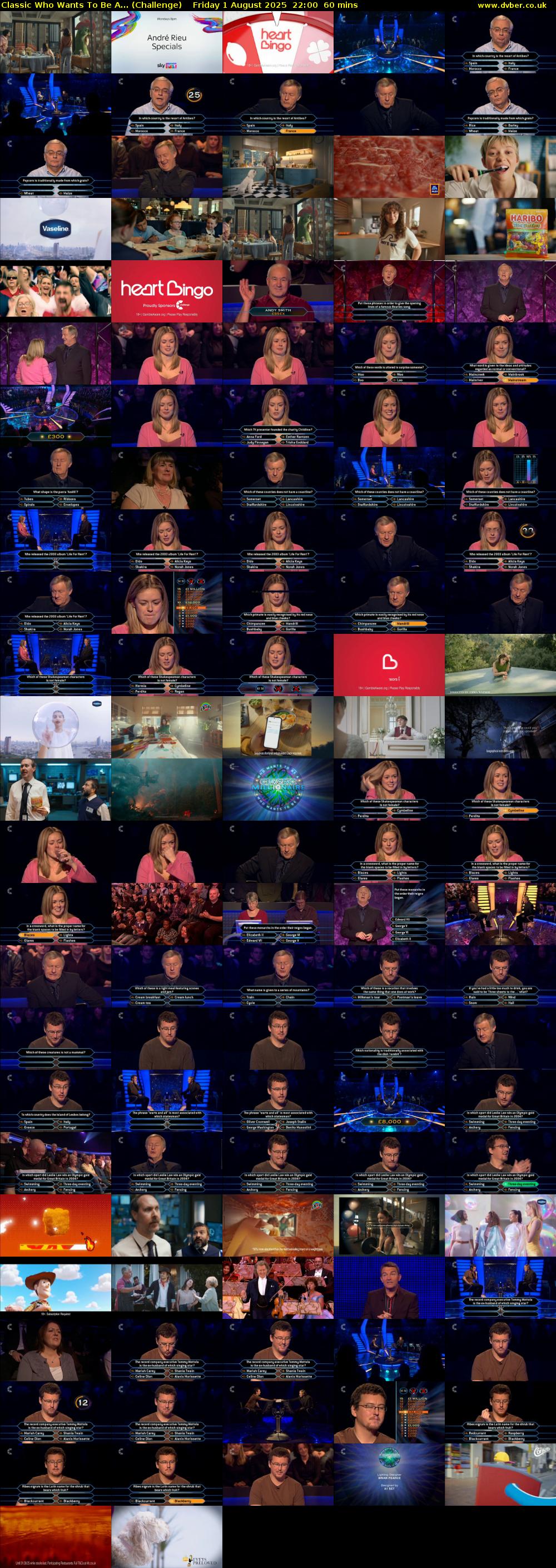 Classic Who Wants To Be A... (Challenge) Friday 1 August 2025 22:00 - 23:00