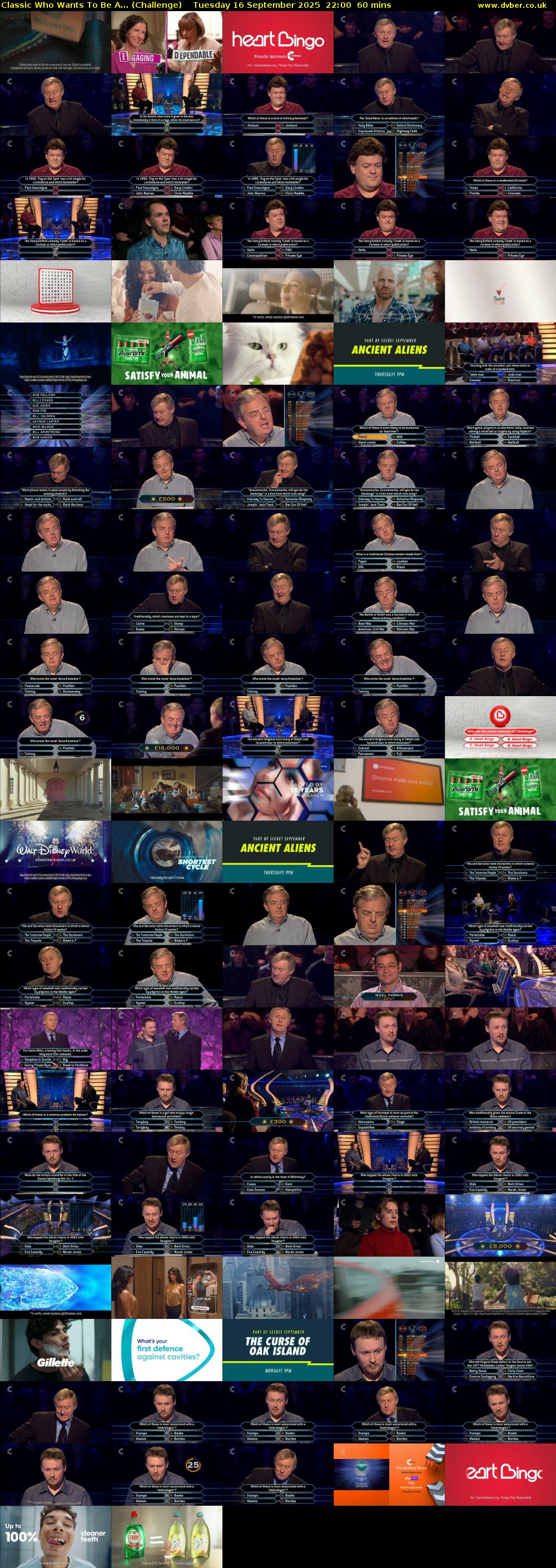 Classic Who Wants To Be A... (Challenge) Tuesday 16 September 2025 22:00 - 23:00