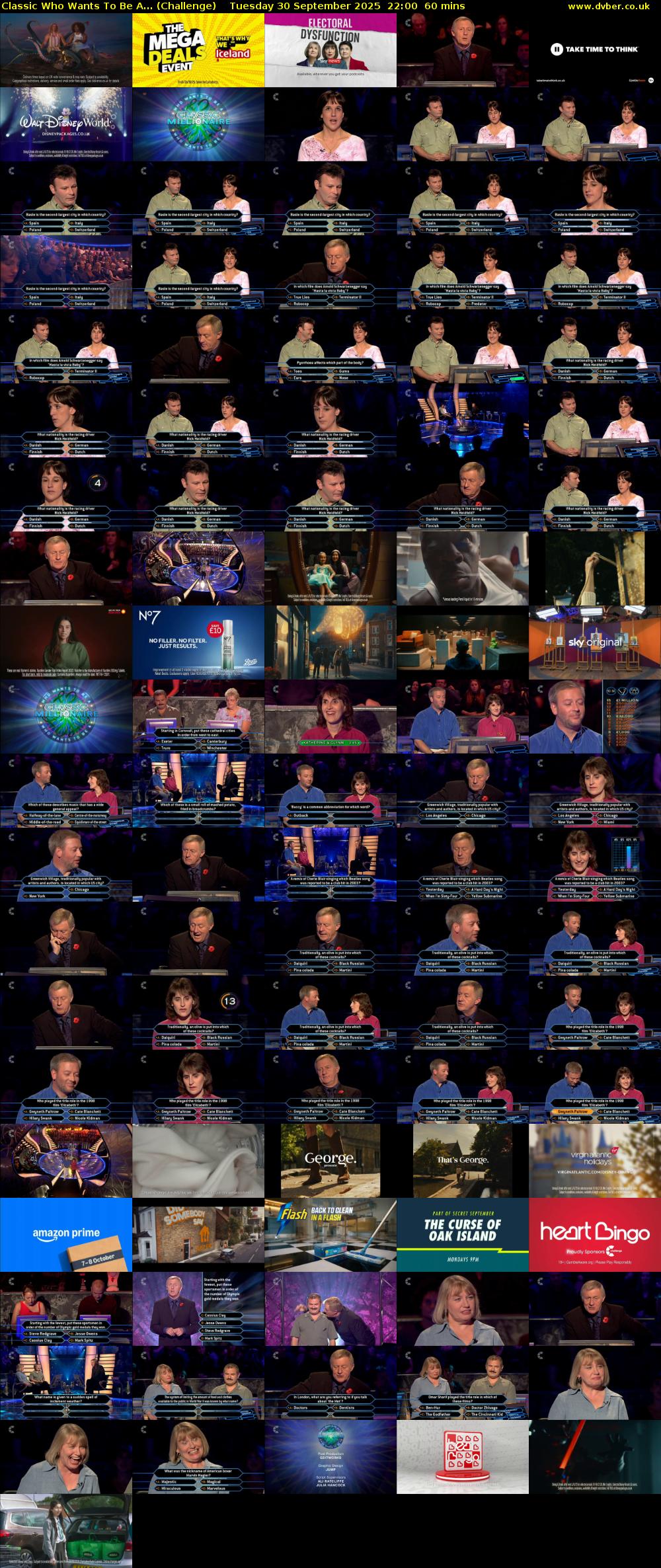 Classic Who Wants To Be A... (Challenge) Tuesday 30 September 2025 22:00 - 23:00