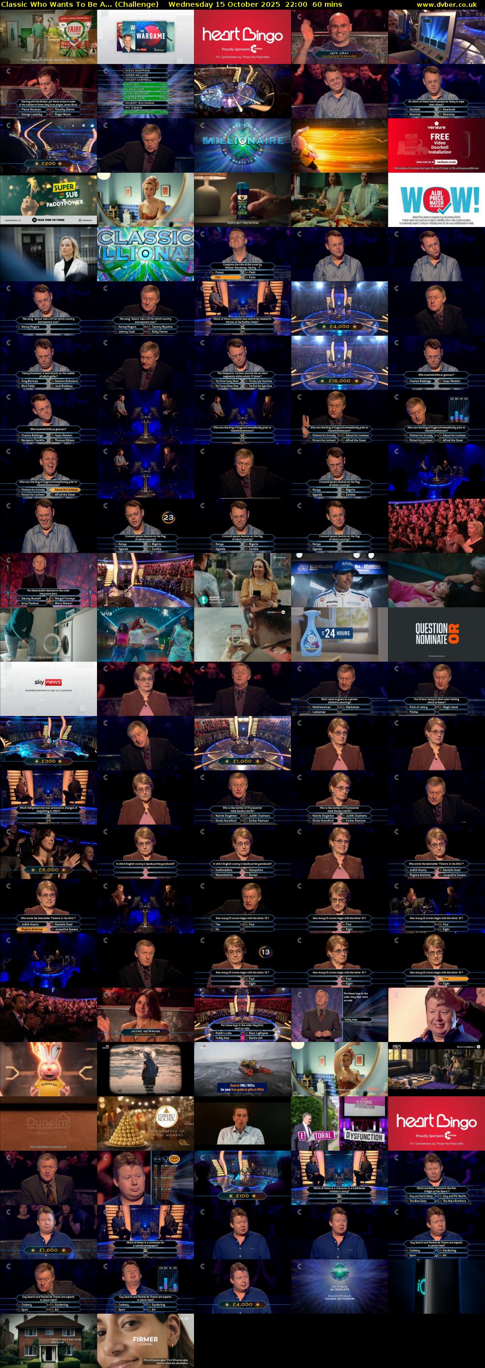 Classic Who Wants To Be A... (Challenge) Wednesday 15 October 2025 22:00 - 23:00