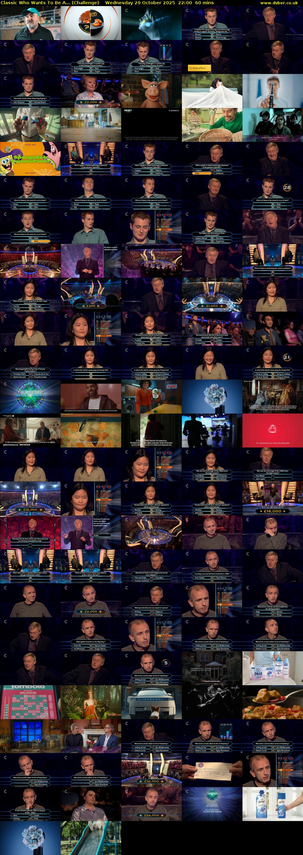 Classic Who Wants To Be A... (Challenge) Wednesday 29 October 2025 22:00 - 23:00