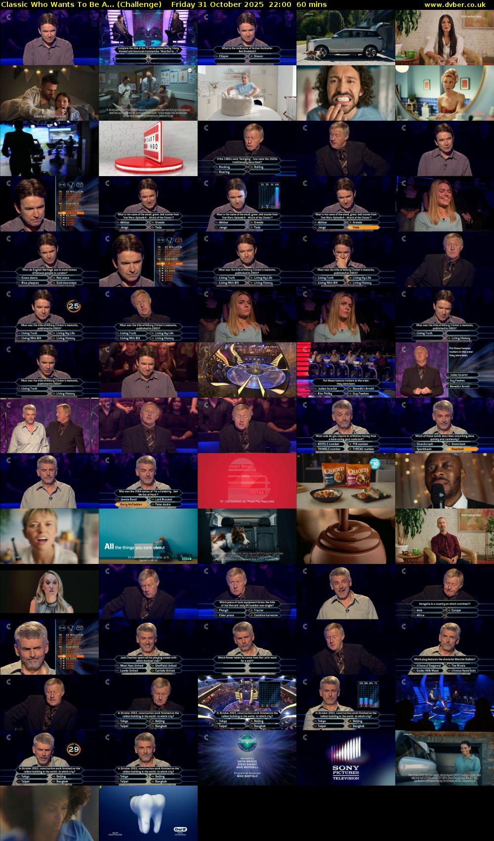 Classic Who Wants To Be A... (Challenge) Friday 31 October 2025 22:00 - 23:00