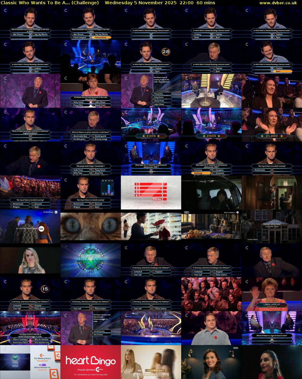 Classic Who Wants To Be A... (Challenge) Wednesday 5 November 2025 22:00 - 23:00