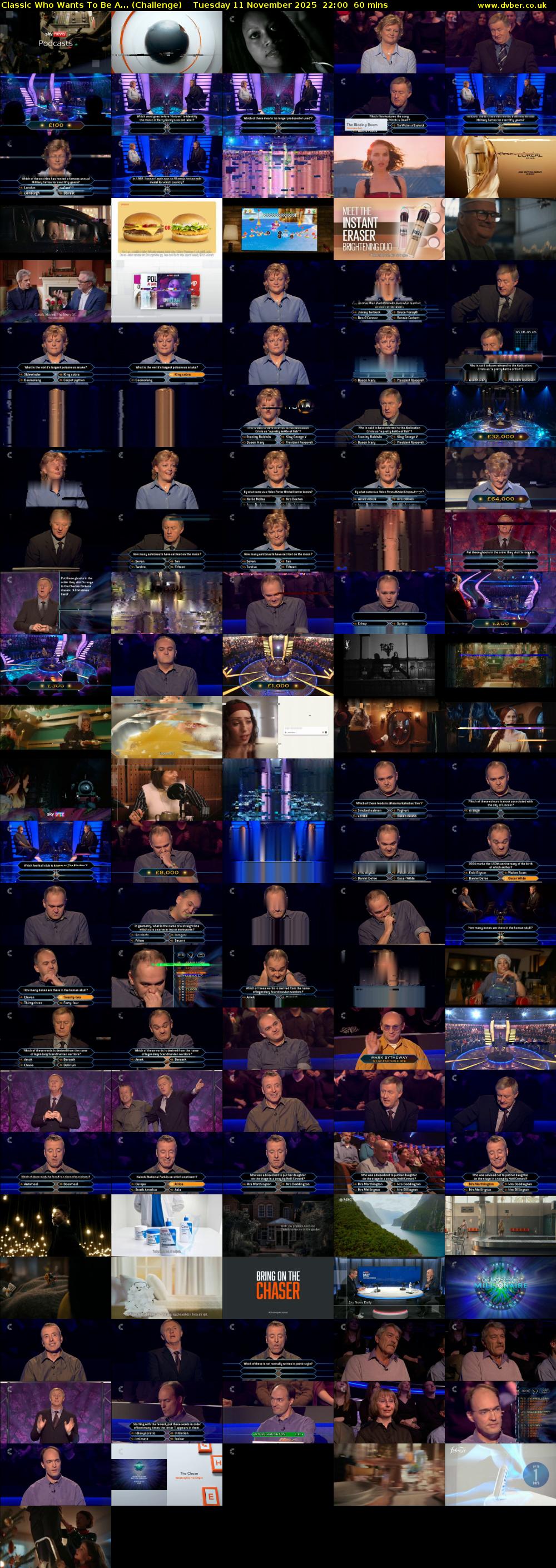 Classic Who Wants To Be A... (Challenge) Tuesday 11 November 2025 22:00 - 23:00