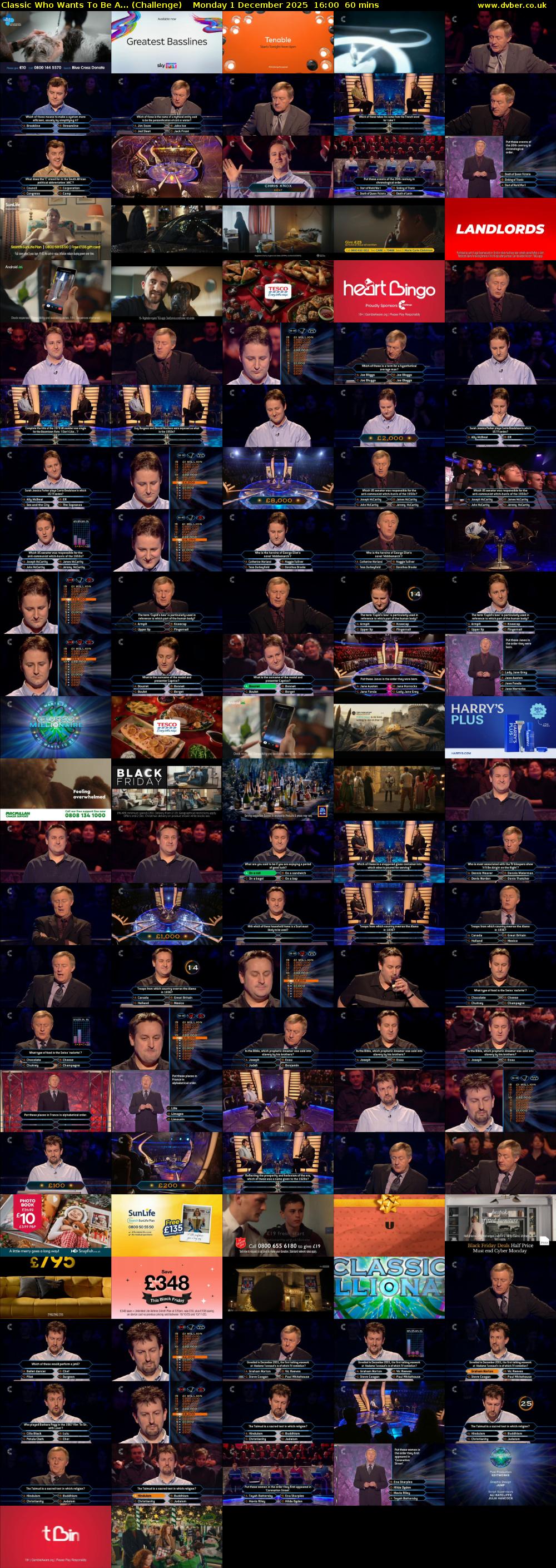 Classic Who Wants To Be A... (Challenge) Monday 1 December 2025 16:00 - 17:00