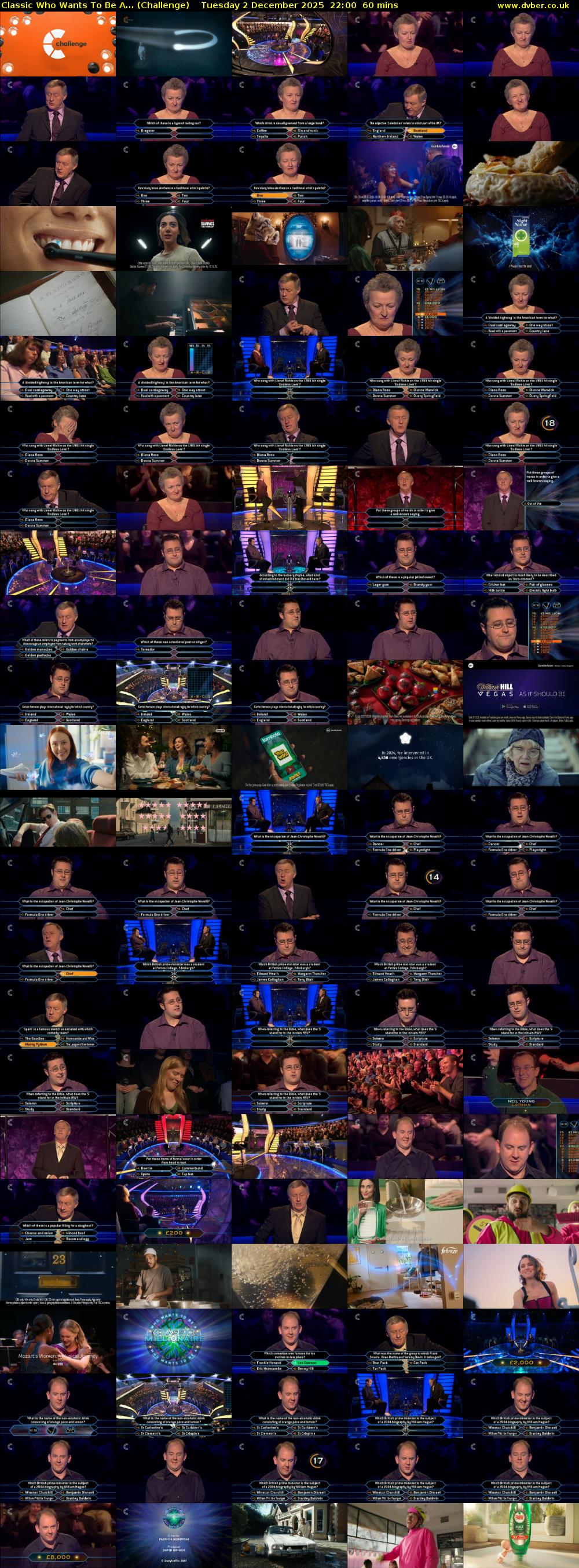 Classic Who Wants To Be A... (Challenge) Tuesday 2 December 2025 22:00 - 23:00