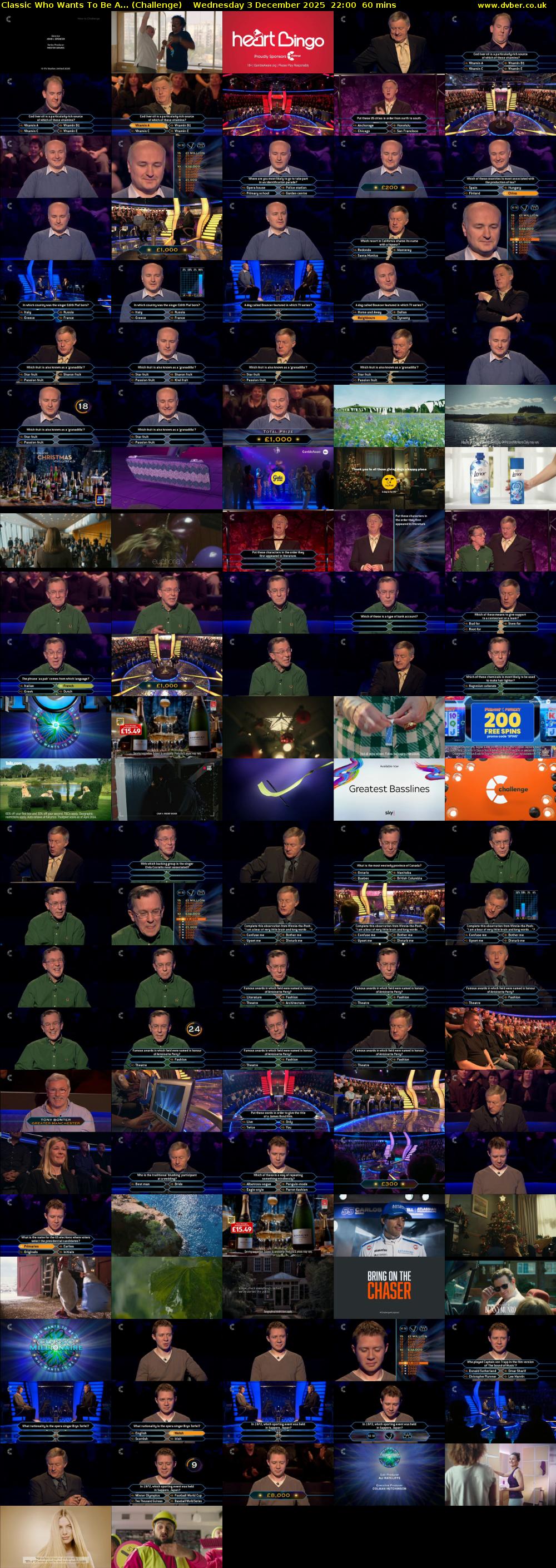 Classic Who Wants To Be A... (Challenge) Wednesday 3 December 2025 22:00 - 23:00