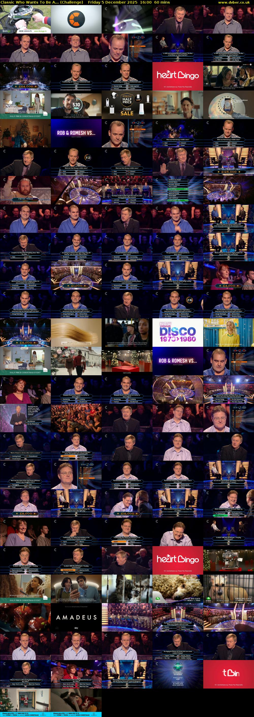 Classic Who Wants To Be A... (Challenge) Friday 5 December 2025 16:00 - 17:00