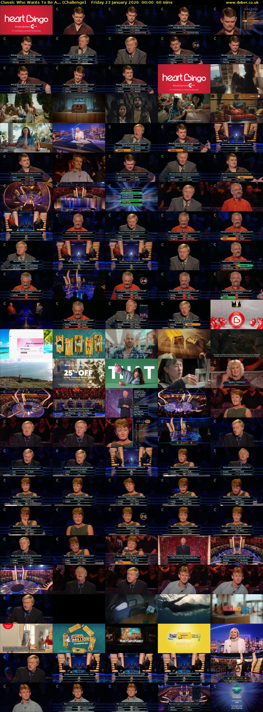 Classic Who Wants To Be A... (Challenge) Friday 23 January 2026 00:00 - 01:00