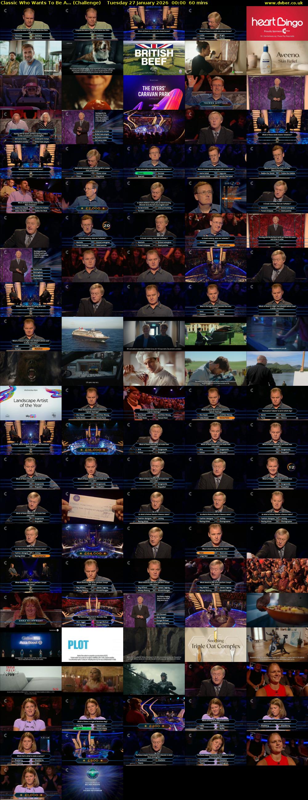 Classic Who Wants To Be A... (Challenge) Tuesday 27 January 2026 00:00 - 01:00