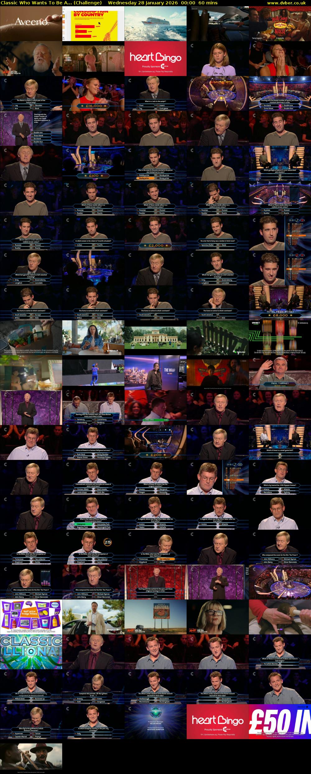 Classic Who Wants To Be A... (Challenge) Wednesday 28 January 2026 00:00 - 01:00