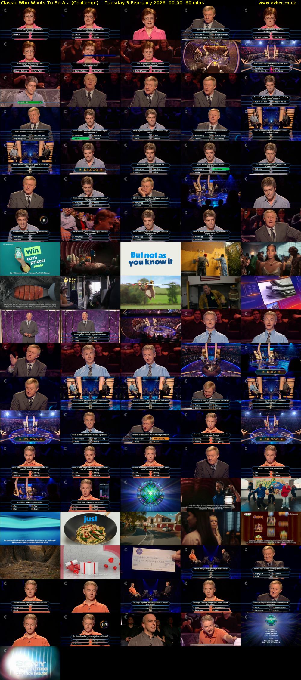 Classic Who Wants To Be A... (Challenge) Tuesday 3 February 2026 00:00 - 01:00