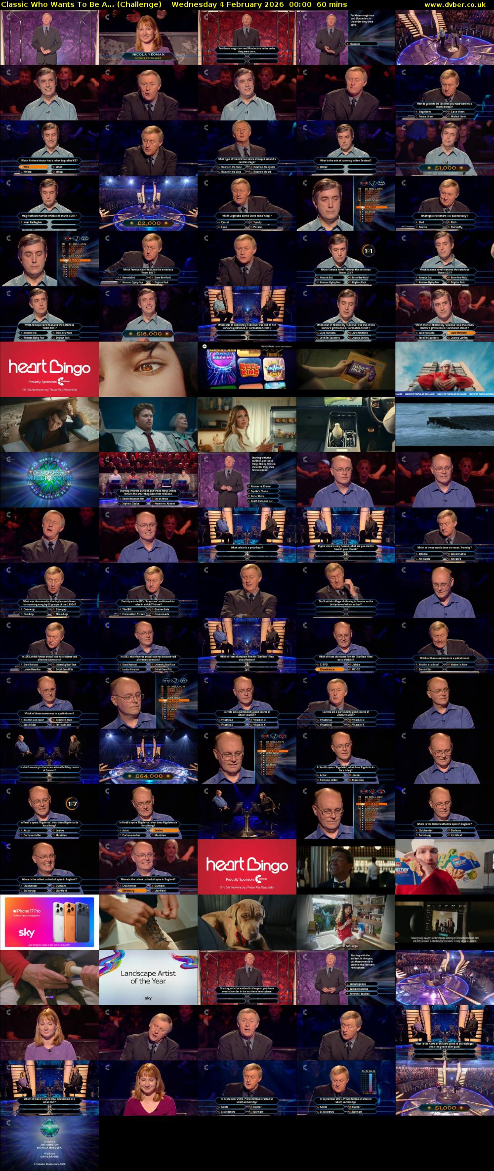 Classic Who Wants To Be A... (Challenge) Wednesday 4 February 2026 00:00 - 01:00