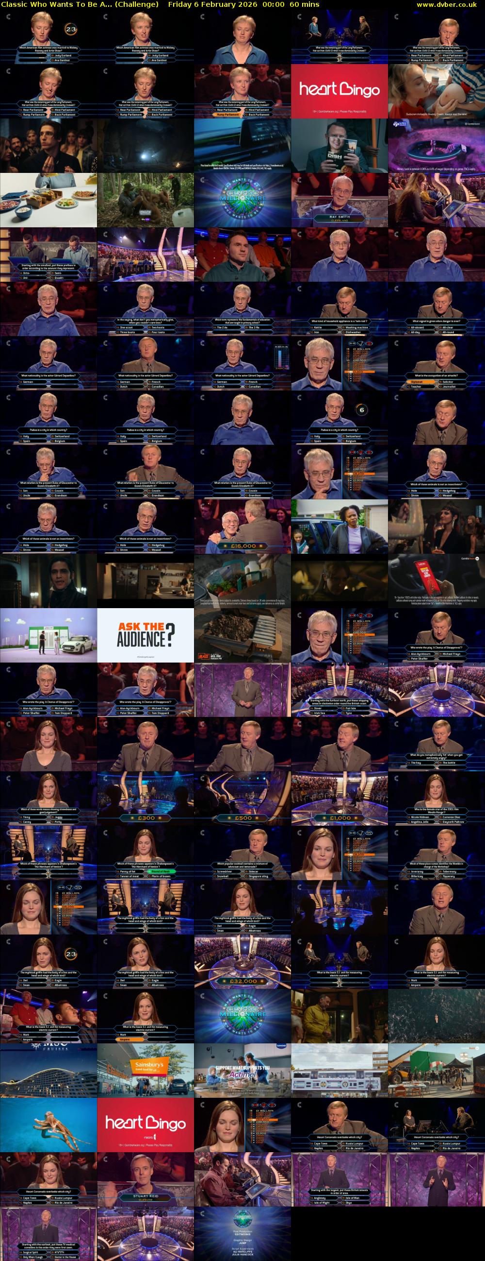 Classic Who Wants To Be A... (Challenge) Friday 6 February 2026 00:00 - 01:00