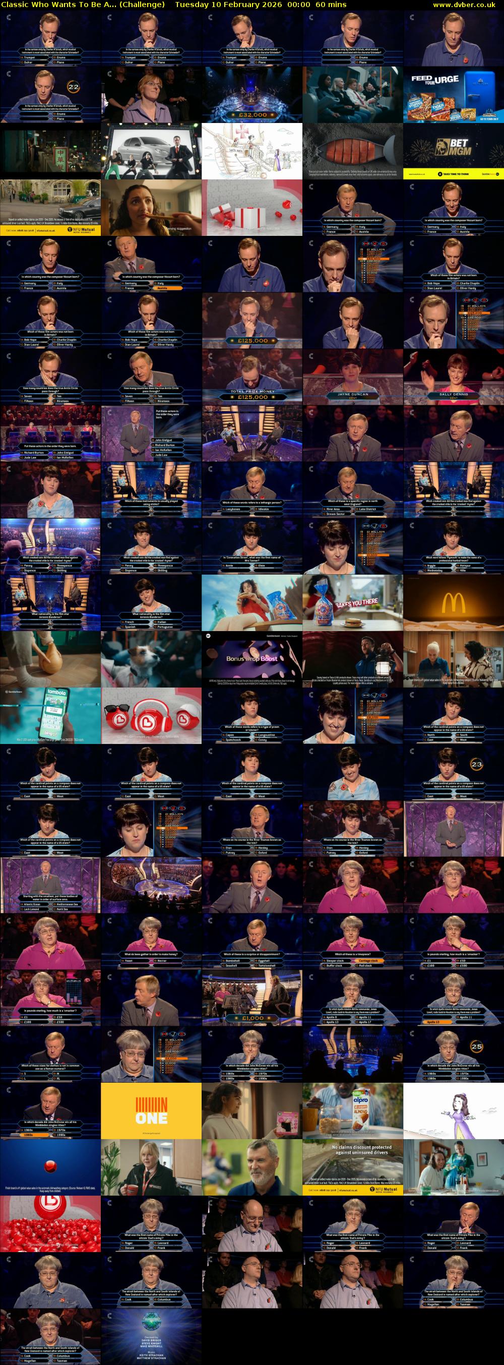 Classic Who Wants To Be A... (Challenge) Tuesday 10 February 2026 00:00 - 01:00