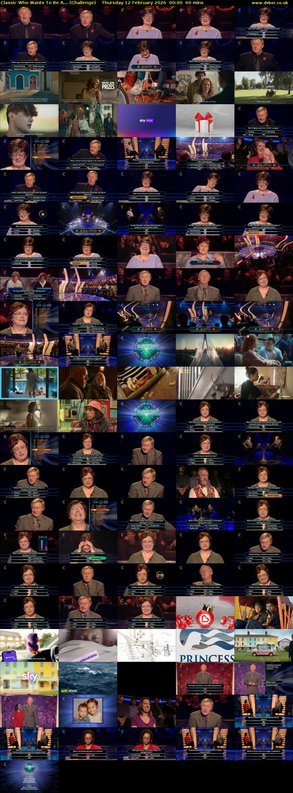 Classic Who Wants To Be A... (Challenge) Thursday 12 February 2026 00:00 - 01:00
