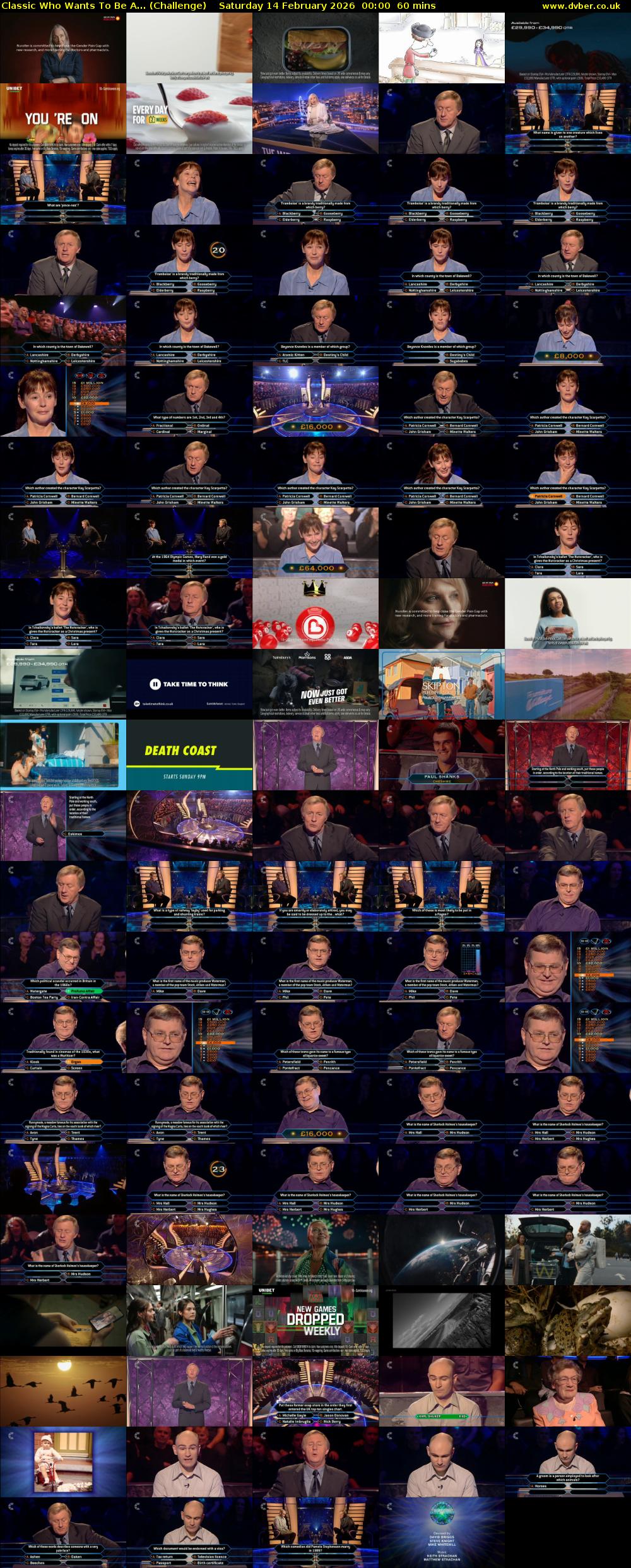 Classic Who Wants To Be A... (Challenge) Saturday 14 February 2026 00:00 - 01:00