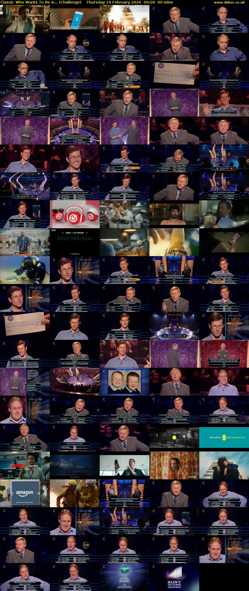 Classic Who Wants To Be A... (Challenge) Thursday 19 February 2026 00:00 - 01:00