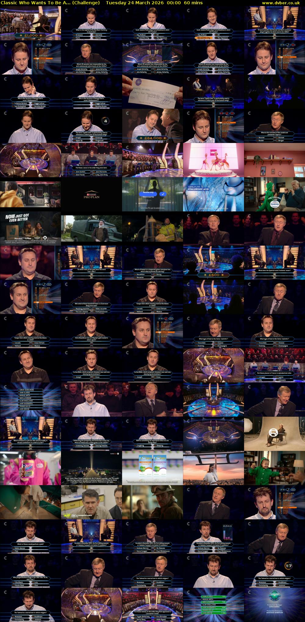 Classic Who Wants To Be A... (Challenge) Tuesday 24 March 2026 00:00 - 01:00