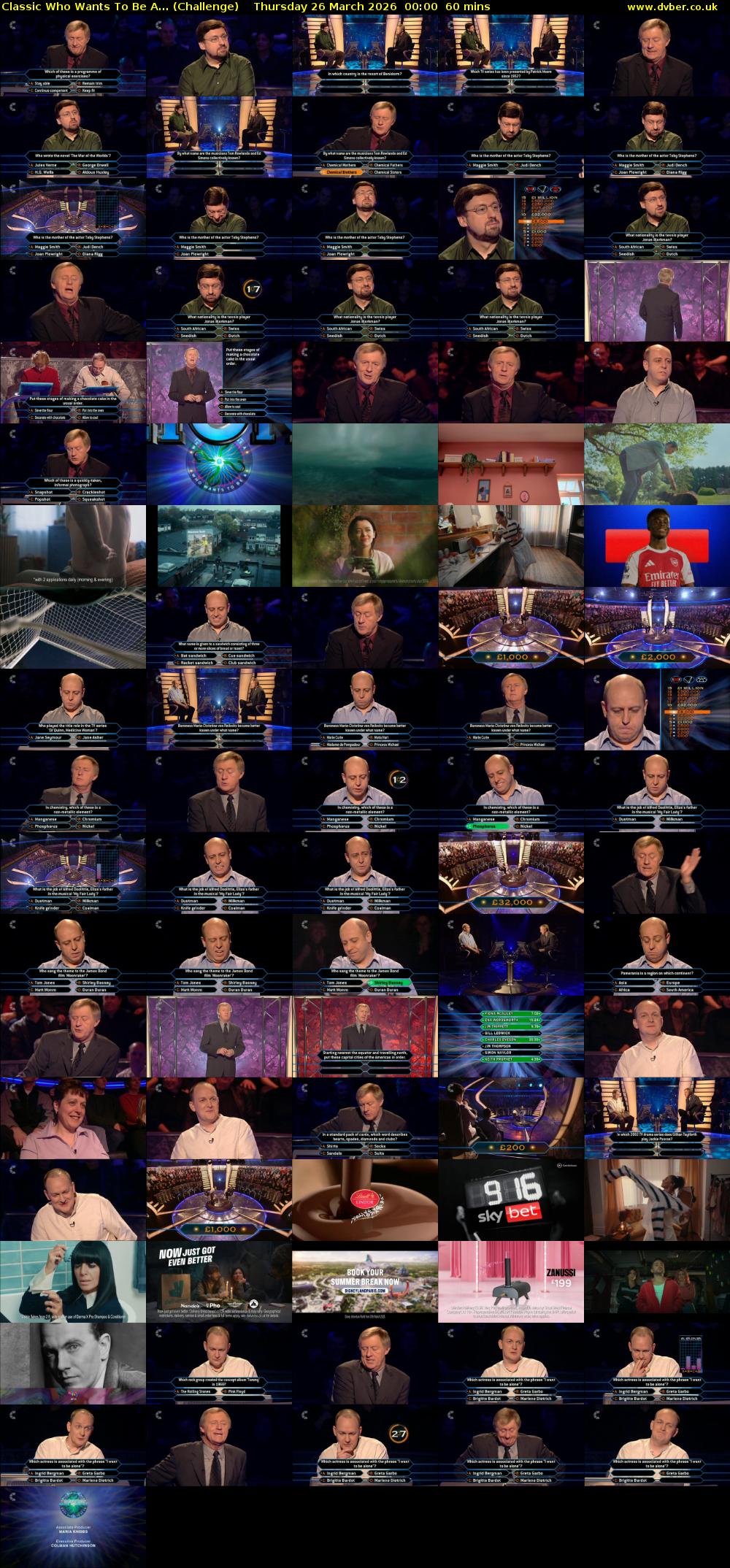 Classic Who Wants To Be A... (Challenge) Thursday 26 March 2026 00:00 - 01:00