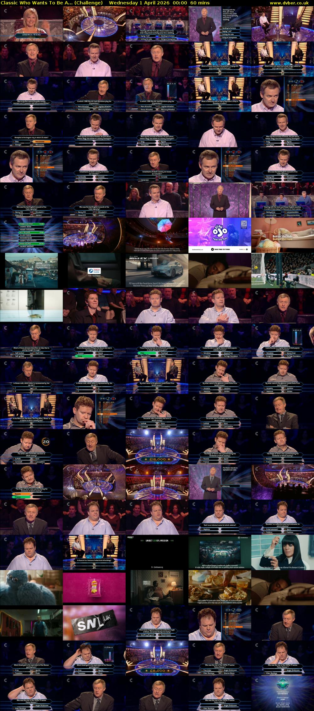 Classic Who Wants To Be A... (Challenge) Wednesday 1 April 2026 00:00 - 01:00