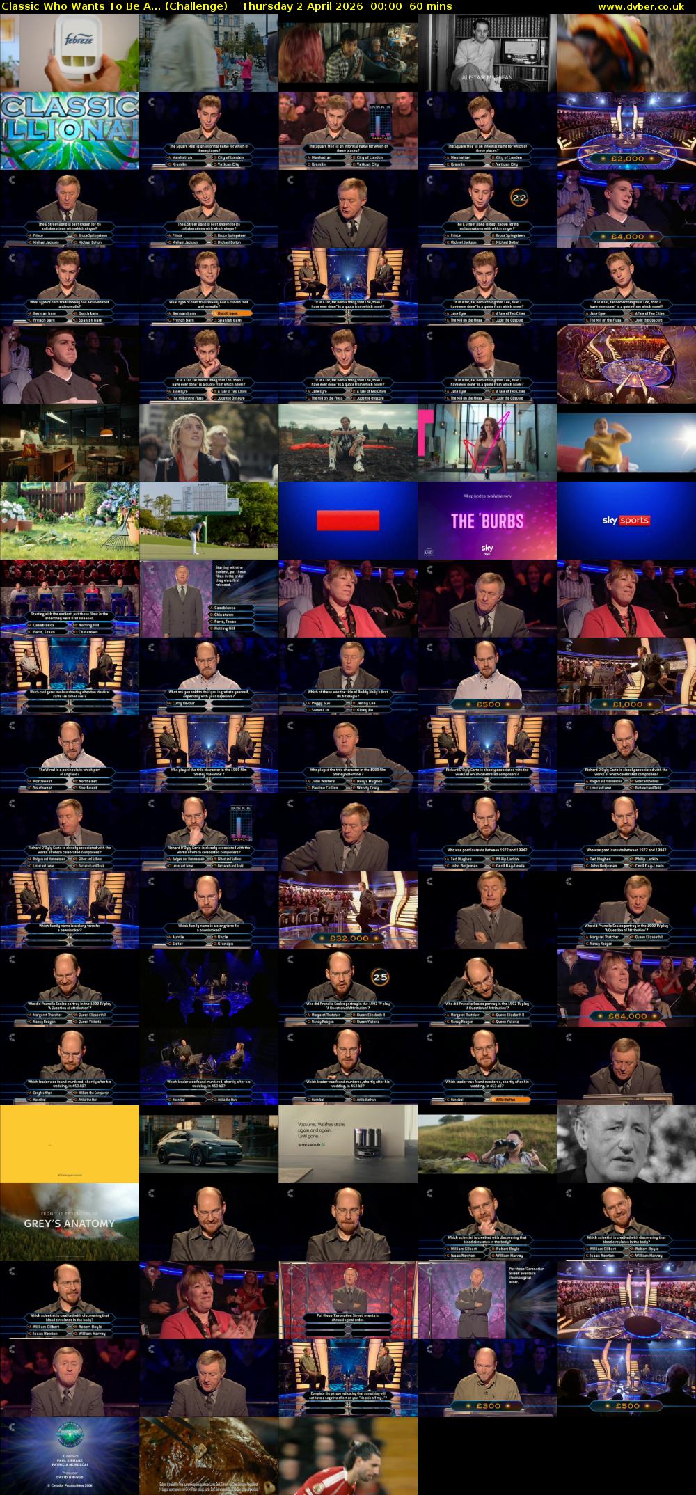 Classic Who Wants To Be A... (Challenge) Thursday 2 April 2026 00:00 - 01:00