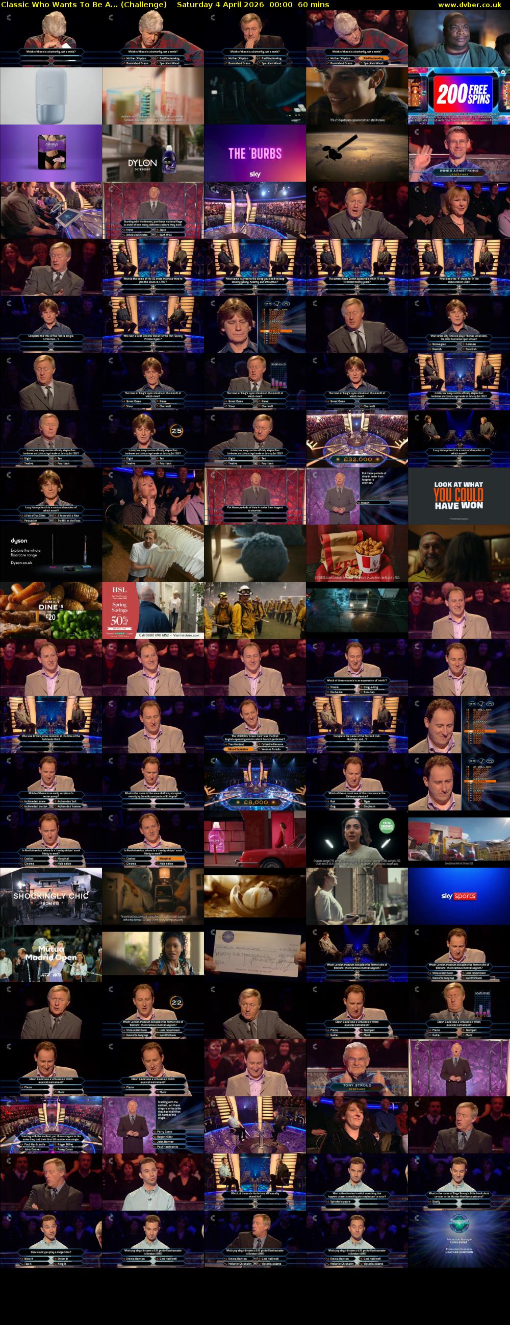 Classic Who Wants To Be A... (Challenge) Saturday 4 April 2026 00:00 - 01:00