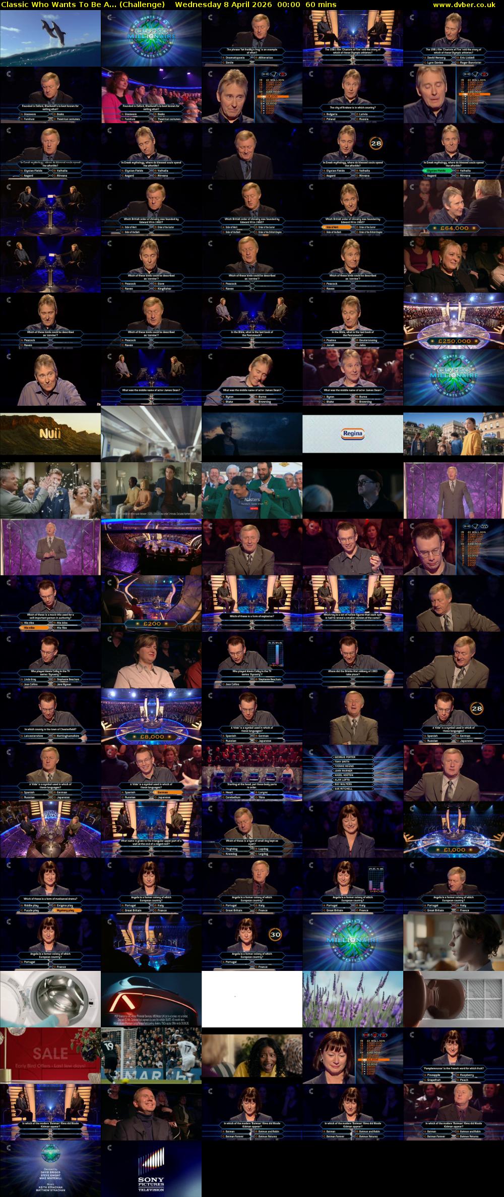 Classic Who Wants To Be A... (Challenge) Wednesday 8 April 2026 00:00 - 01:00