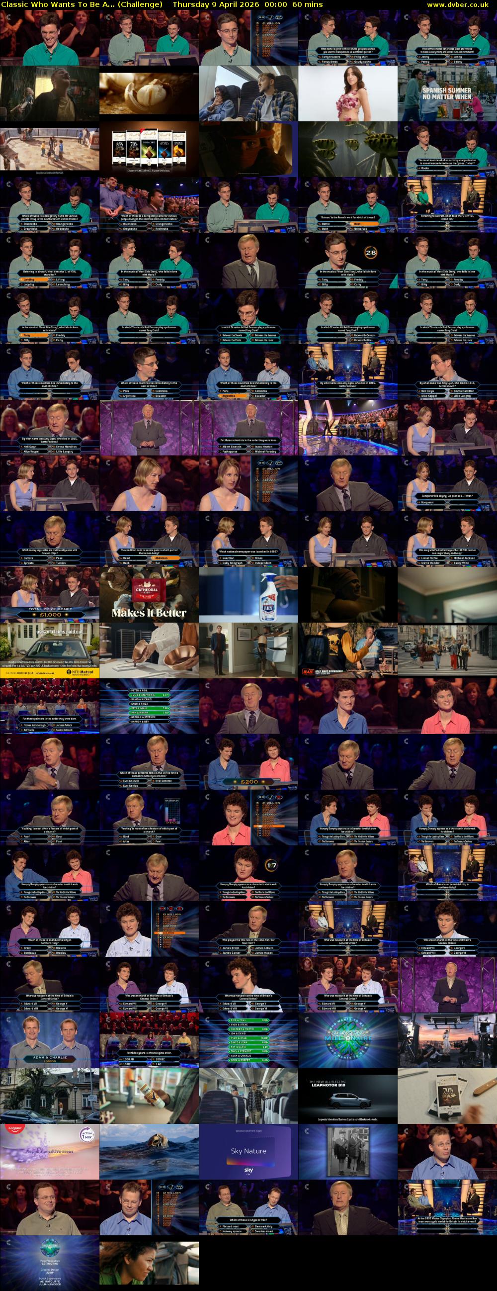 Classic Who Wants To Be A... (Challenge) Thursday 9 April 2026 00:00 - 01:00