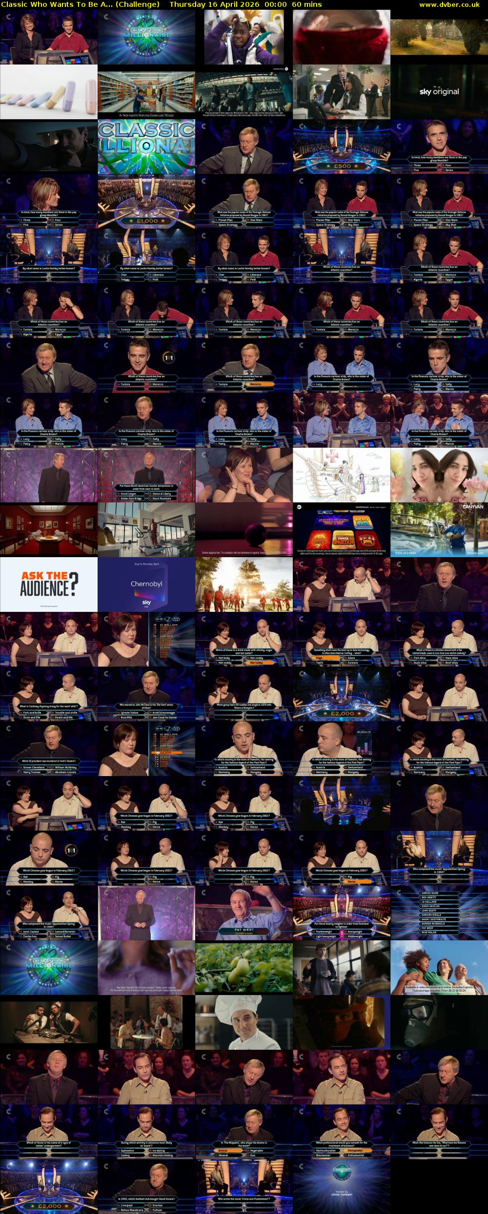 Classic Who Wants To Be A... (Challenge) Thursday 16 April 2026 00:00 - 01:00