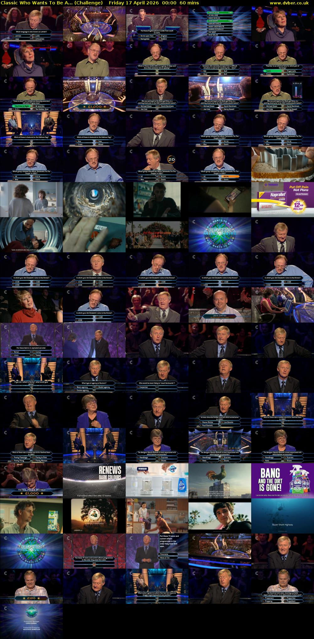 Classic Who Wants To Be A... (Challenge) Friday 17 April 2026 00:00 - 01:00