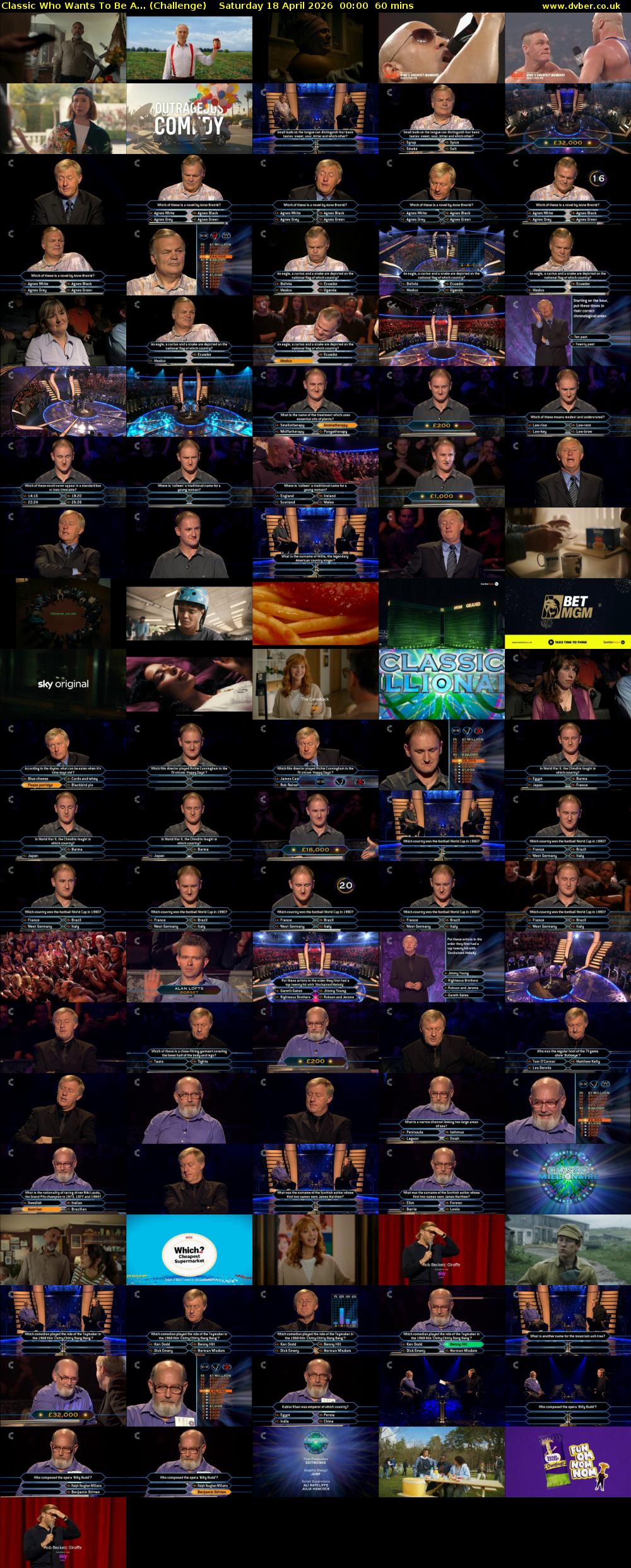 Classic Who Wants To Be A... (Challenge) Saturday 18 April 2026 00:00 - 01:00