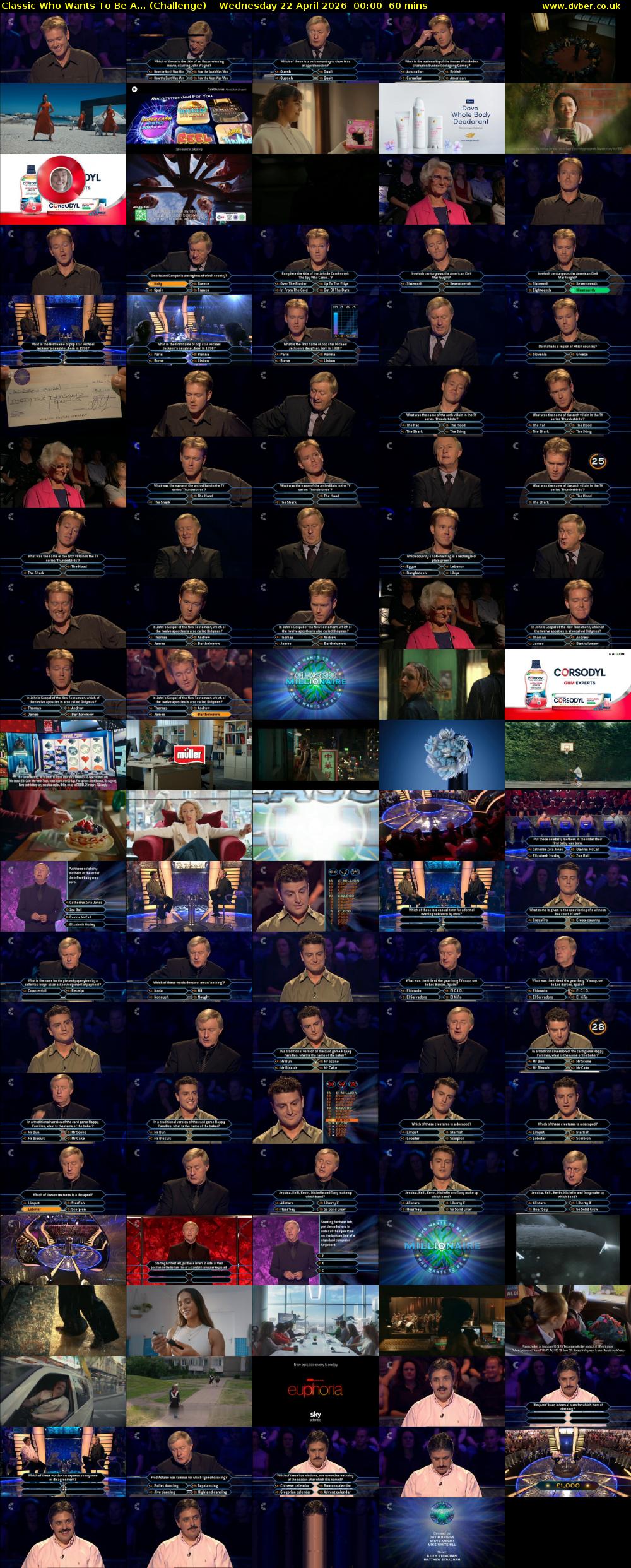 Classic Who Wants To Be A... (Challenge) Wednesday 22 April 2026 00:00 - 01:00