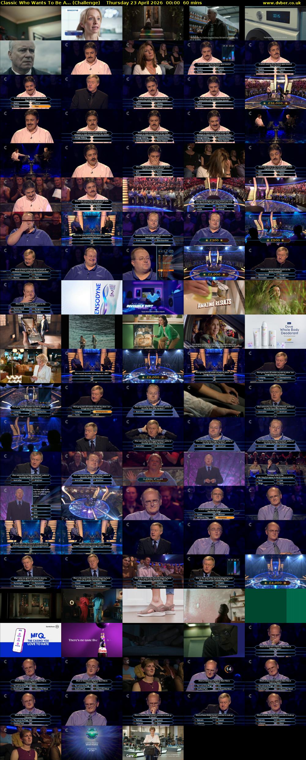Classic Who Wants To Be A... (Challenge) Thursday 23 April 2026 00:00 - 01:00