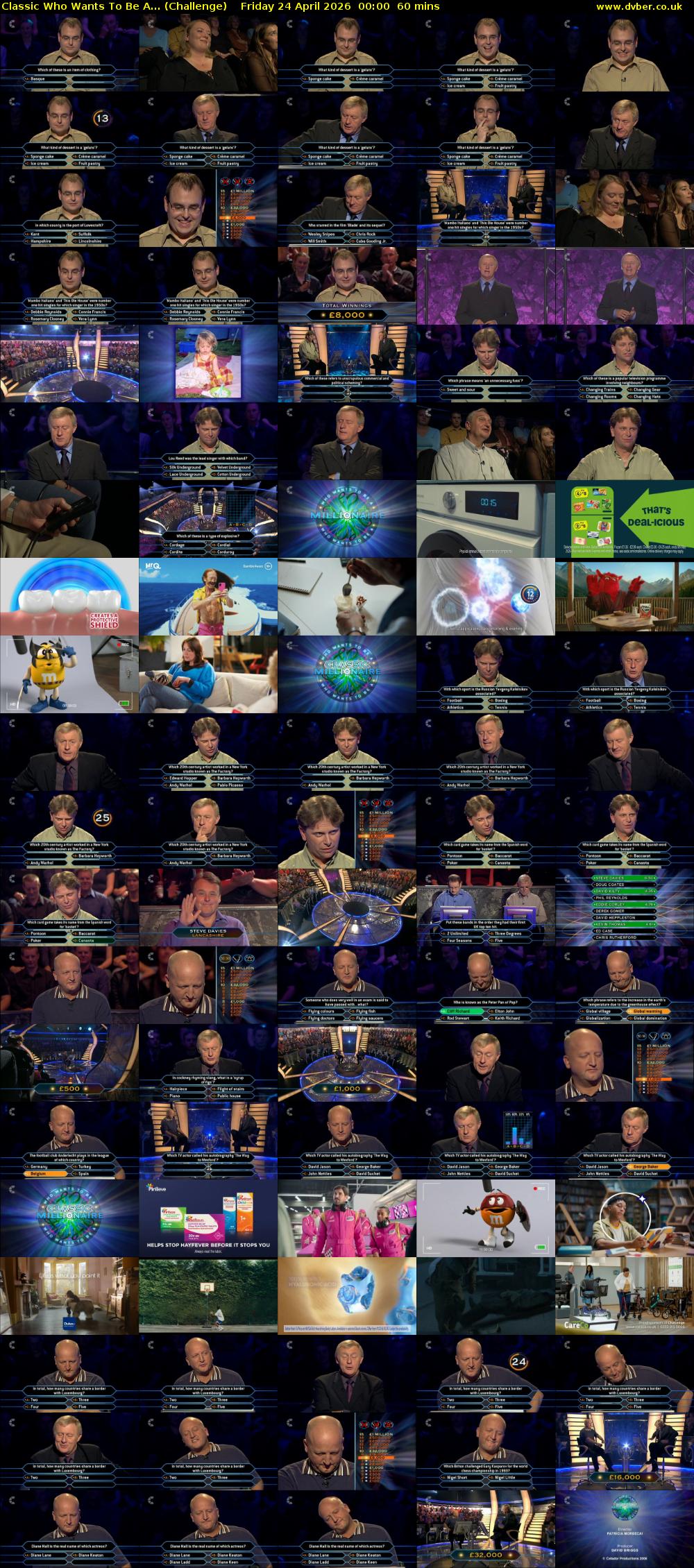 Classic Who Wants To Be A... (Challenge) Friday 24 April 2026 00:00 - 01:00