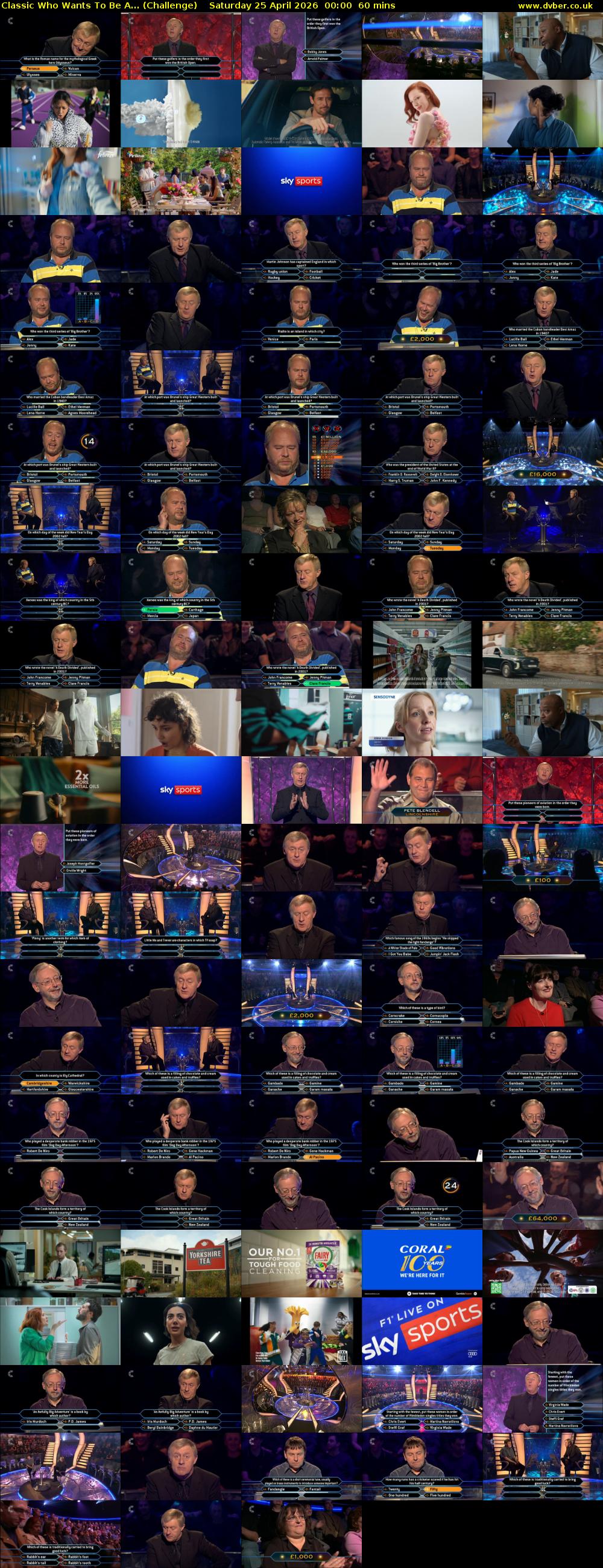 Classic Who Wants To Be A... (Challenge) Saturday 25 April 2026 00:00 - 01:00