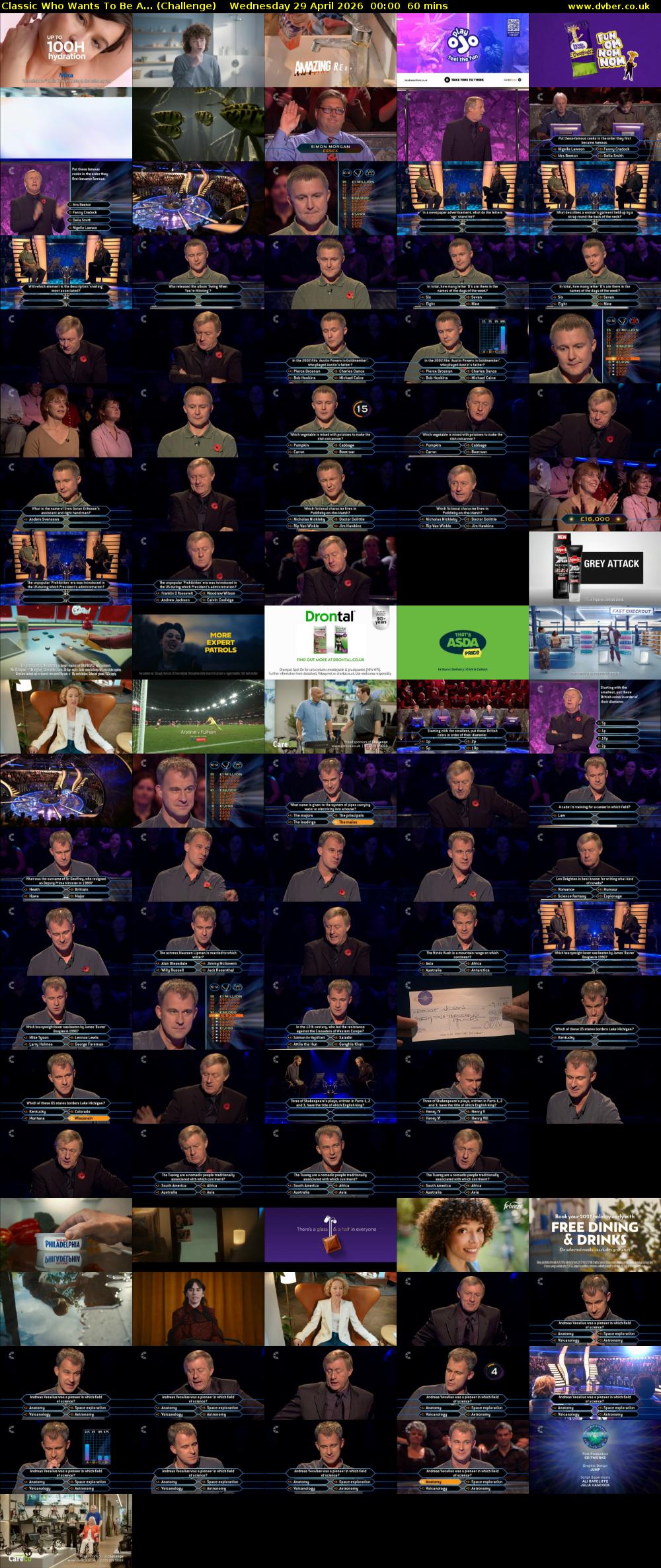 Classic Who Wants To Be A... (Challenge) Wednesday 29 April 2026 00:00 - 01:00