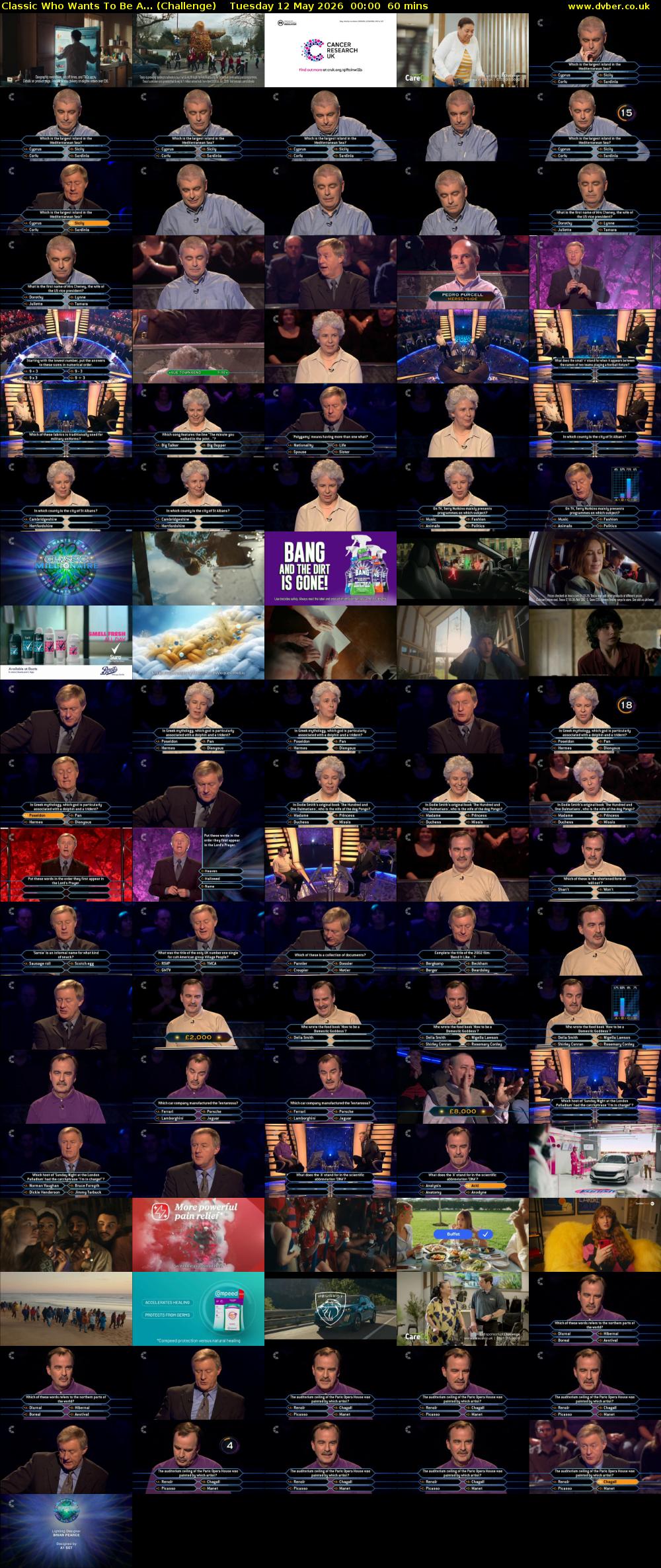 Classic Who Wants To Be A... (Challenge) Tuesday 12 May 2026 00:00 - 01:00