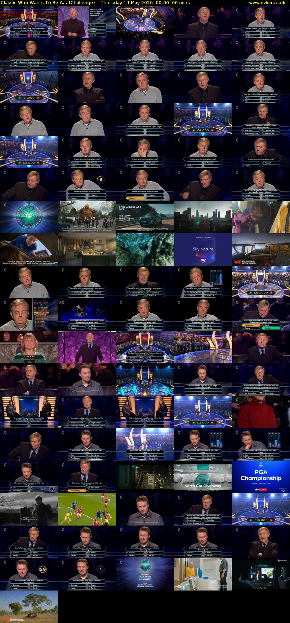 Classic Who Wants To Be A... (Challenge) Thursday 14 May 2026 00:00 - 01:00