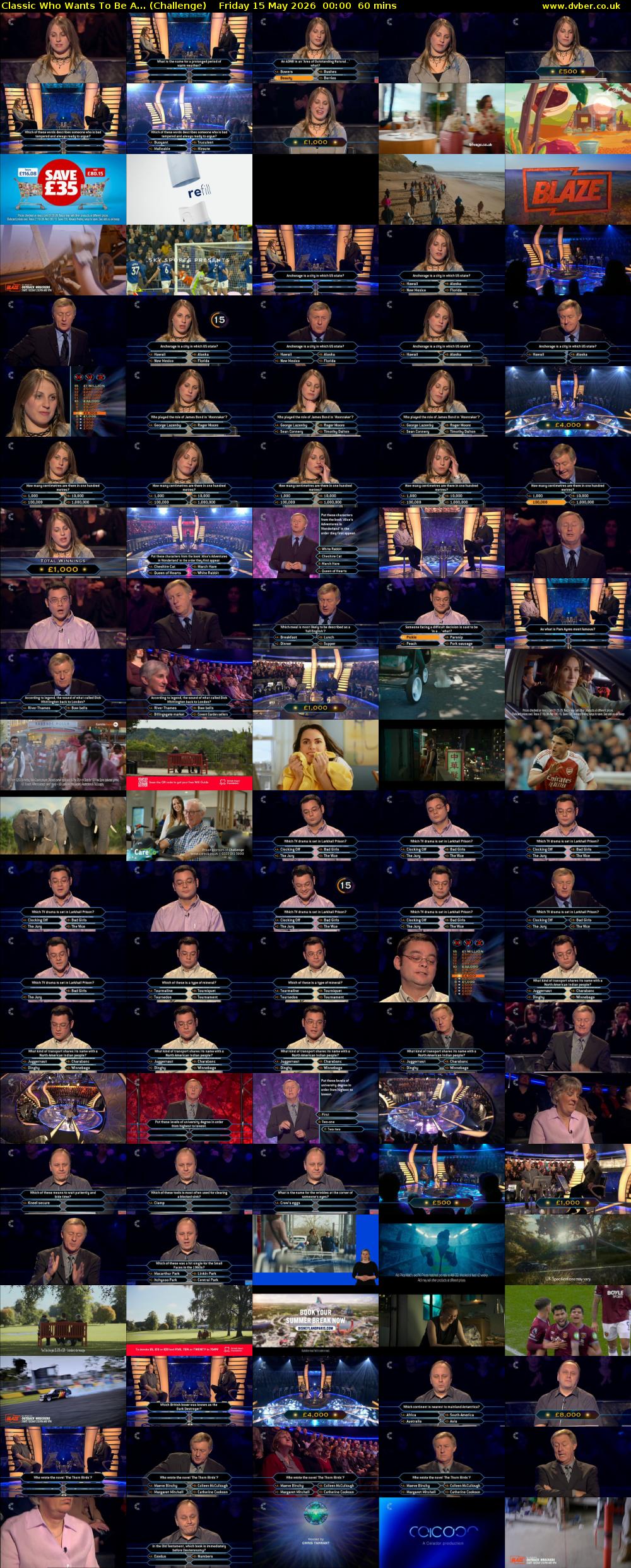Classic Who Wants To Be A... (Challenge) Friday 15 May 2026 00:00 - 01:00
